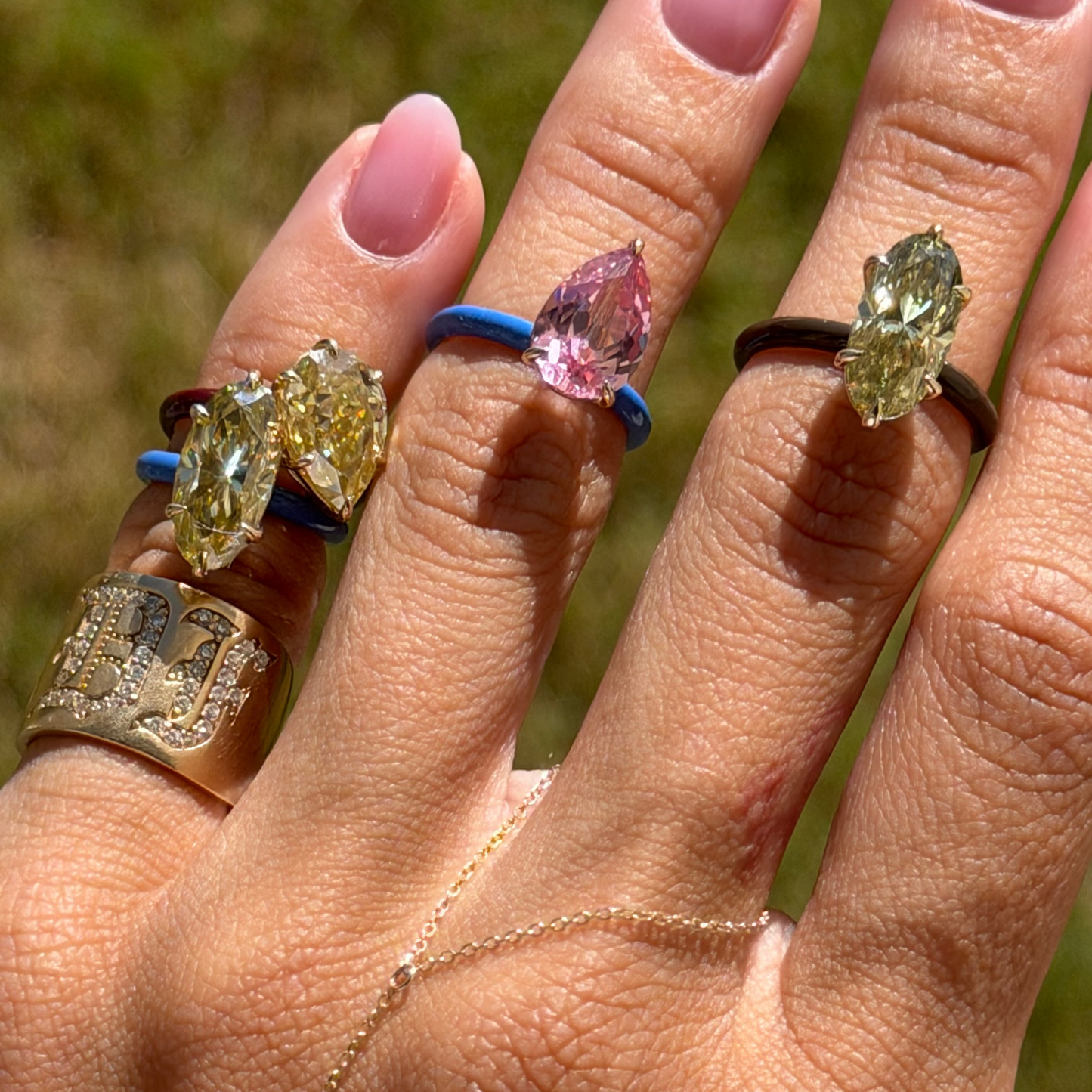 Yellow Pear Moissanite Ring
