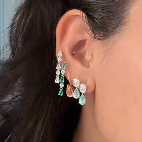 Raf Earrings in Teal
