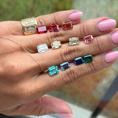 Light Pink Emerald Lab Sapphire Ring