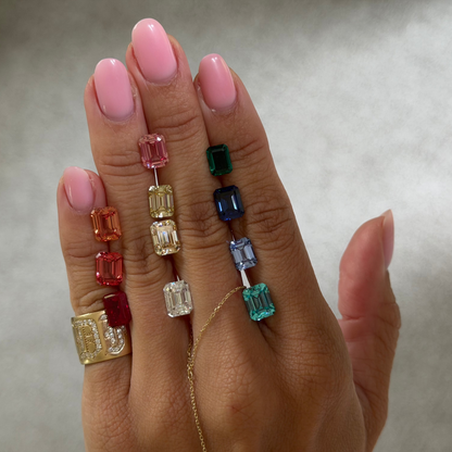 Light Pink Emerald Lab Sapphire Ring