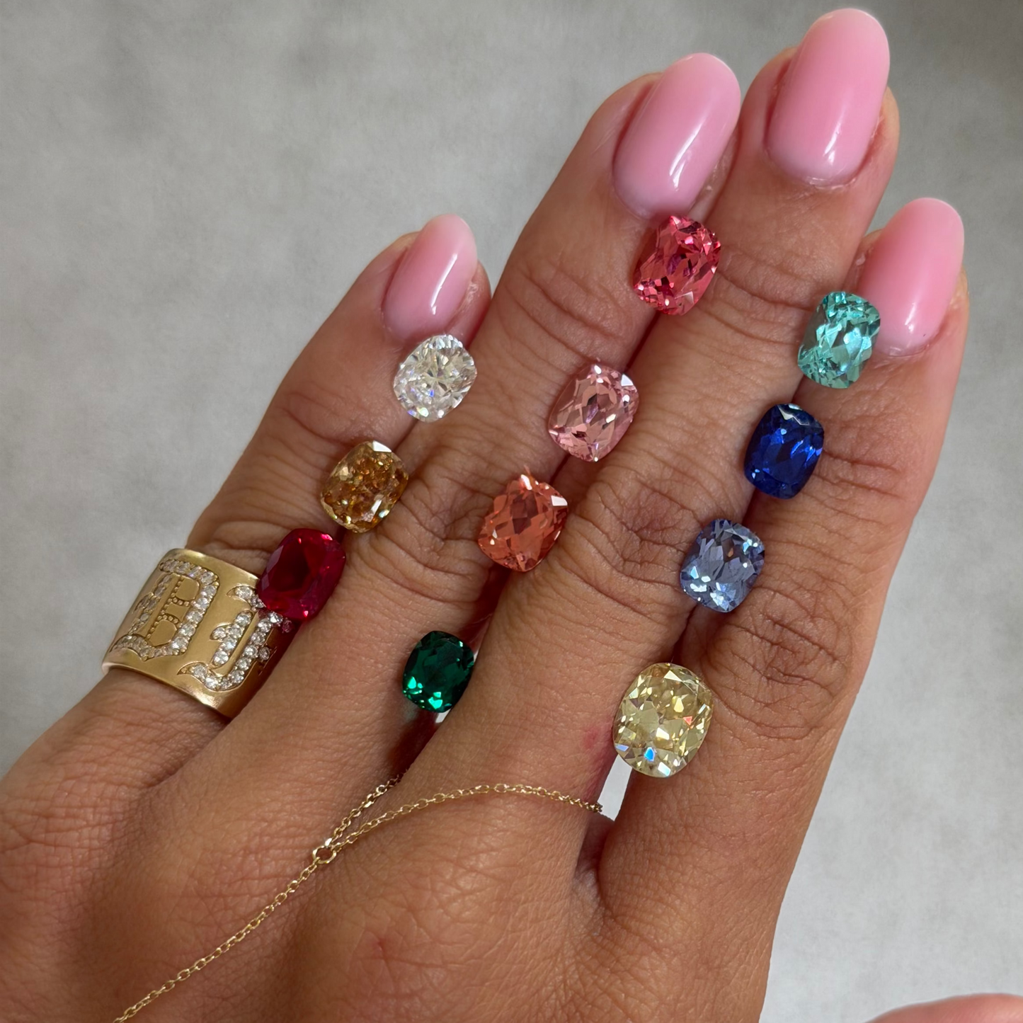 Ruby Red Elongated Cushion Lab Sapphire Ring