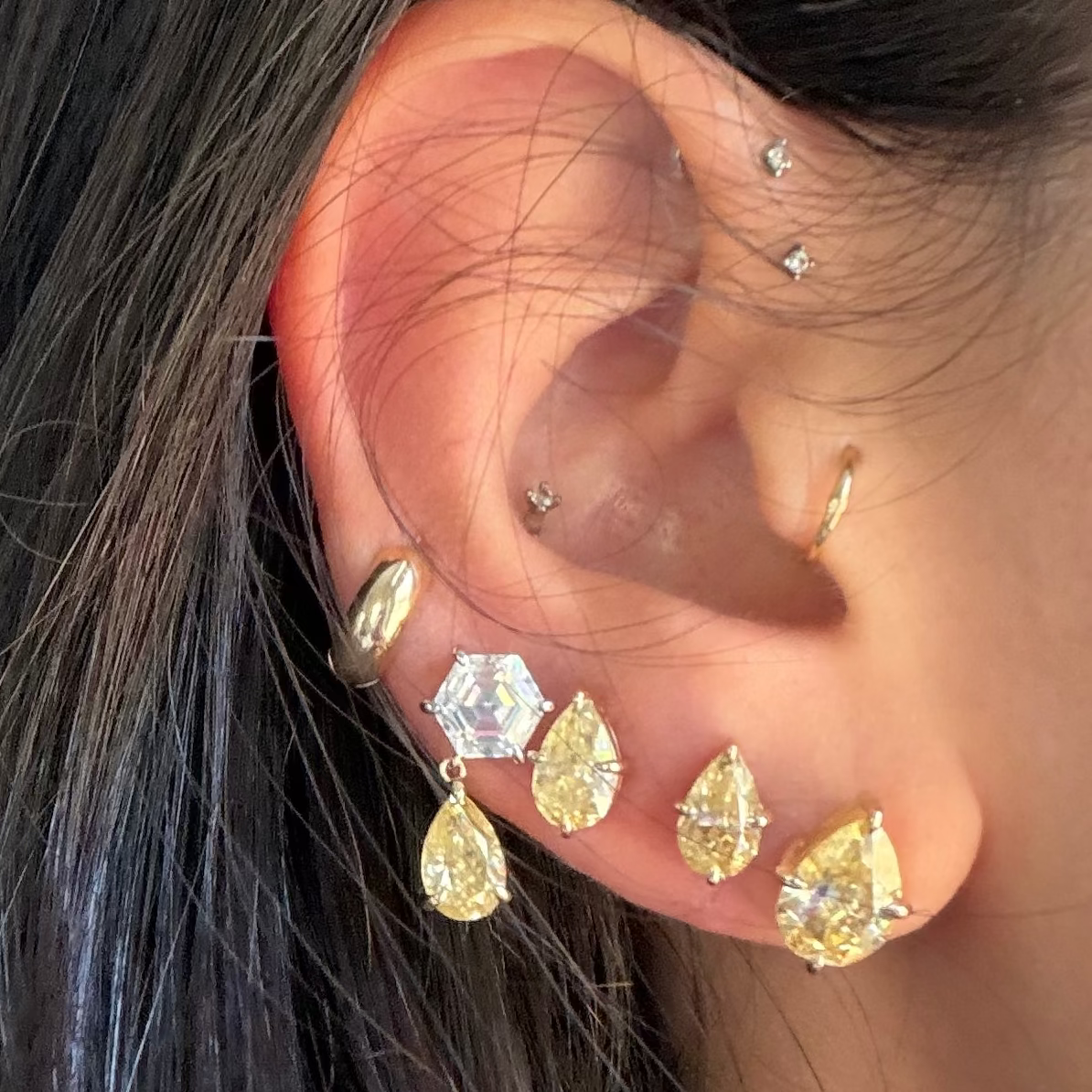 Lily Studs in Champagne