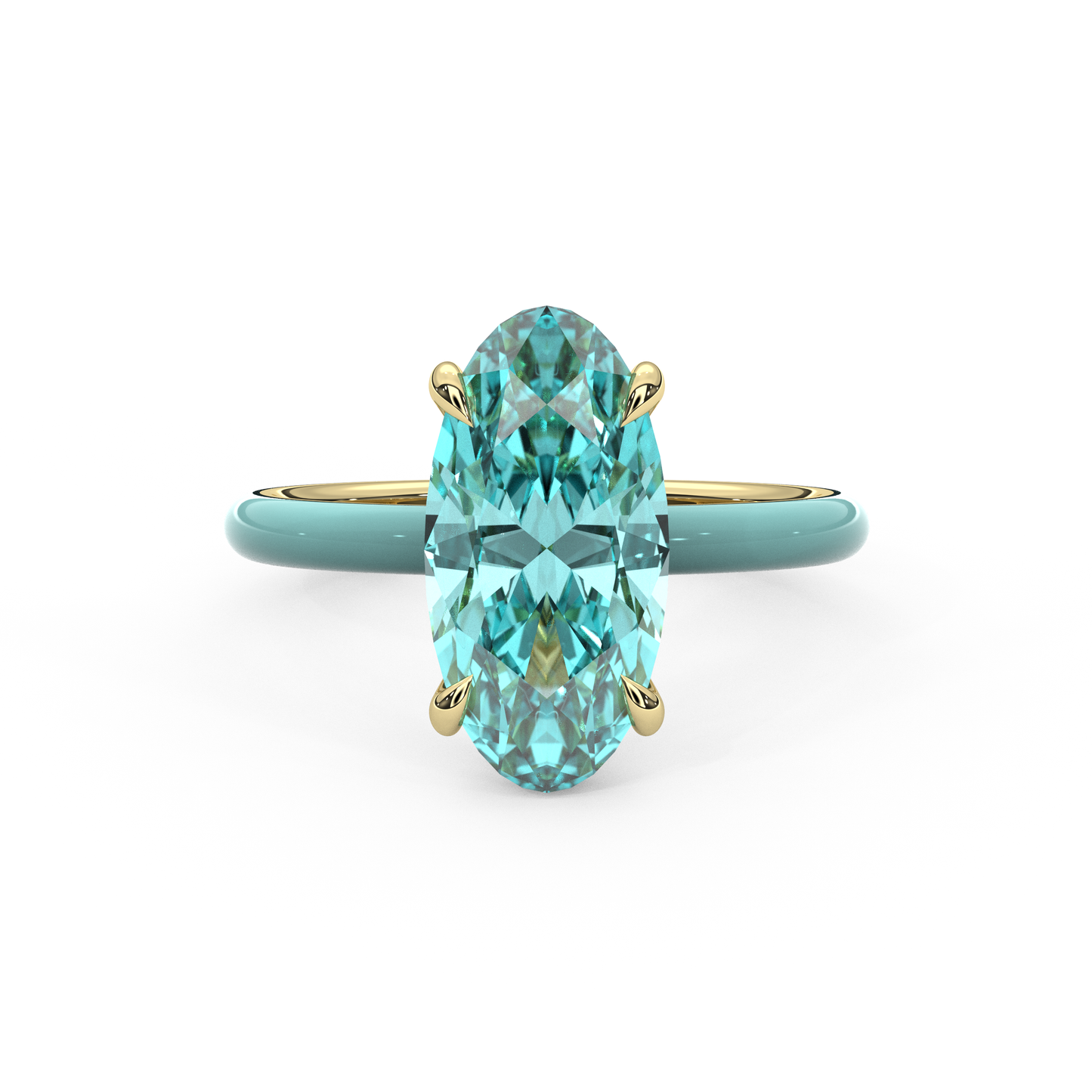 Paraiba Moval Lab Sapphire Ring