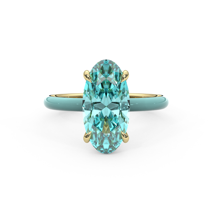 Paraiba Moval Lab Sapphire Ring