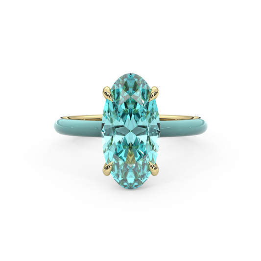 Paraiba Moval Lab Sapphire Ring