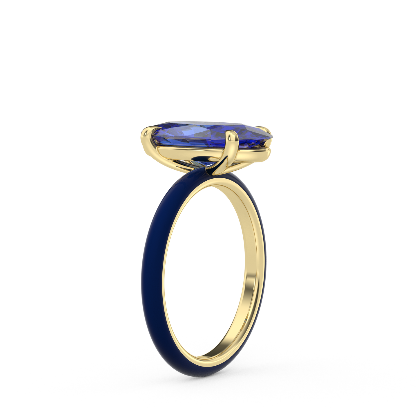 Sapphire Blue Moval Lab Sapphire Ring