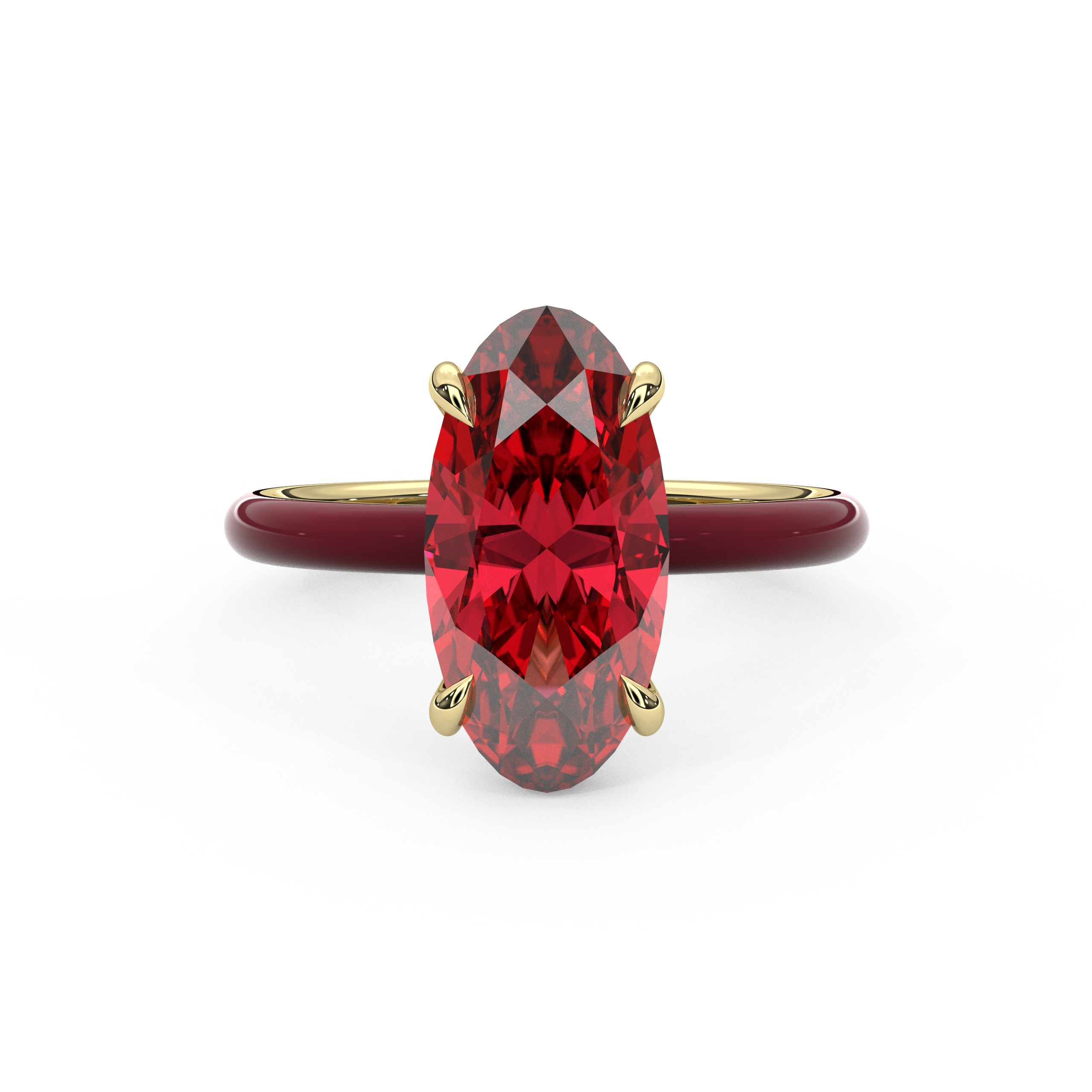 Ruby Red Moval Lab Sapphire Ring – The Emerald Holiday
