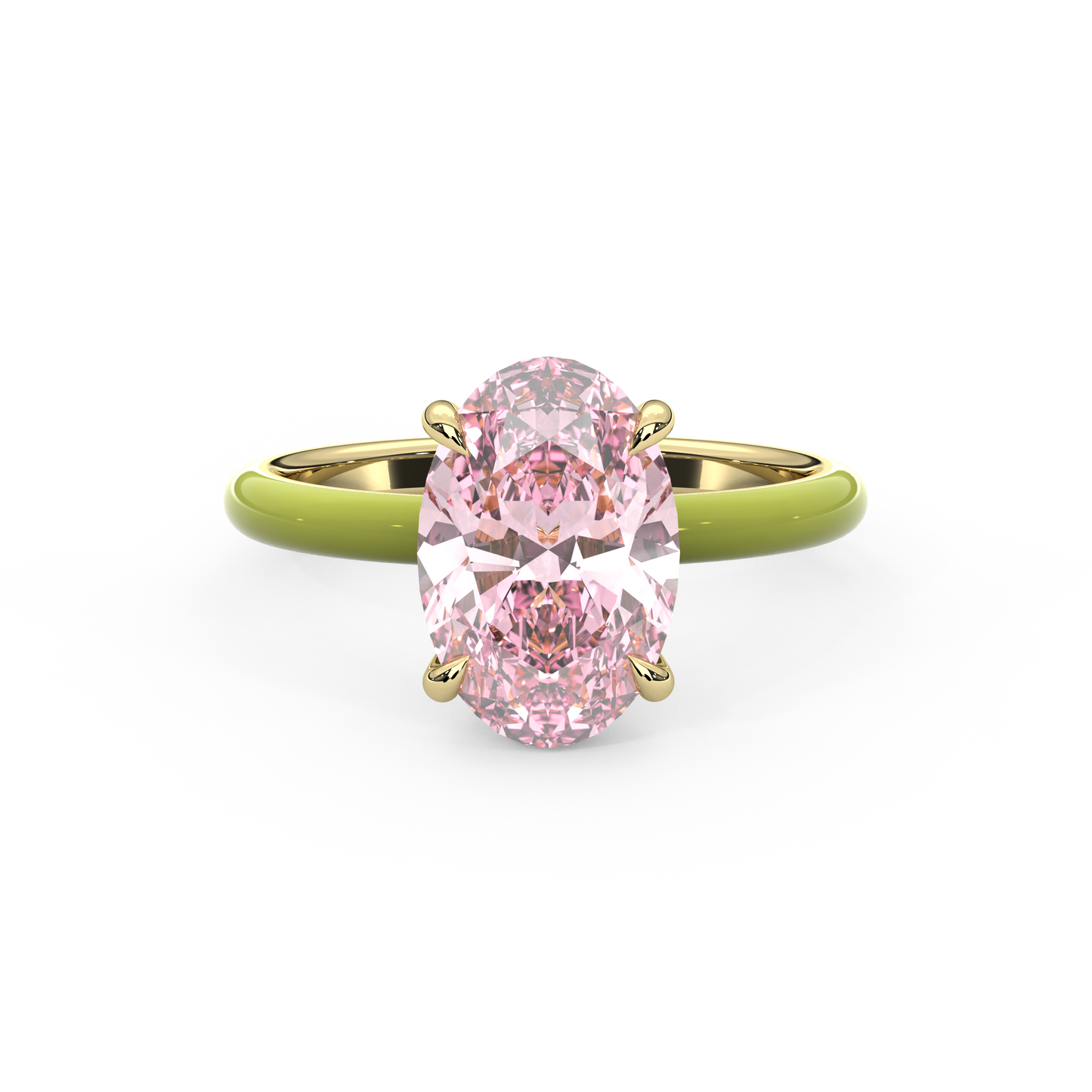 Light Pink Oval Lab Sapphire Ring