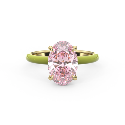 Light Pink Oval Lab Sapphire Ring
