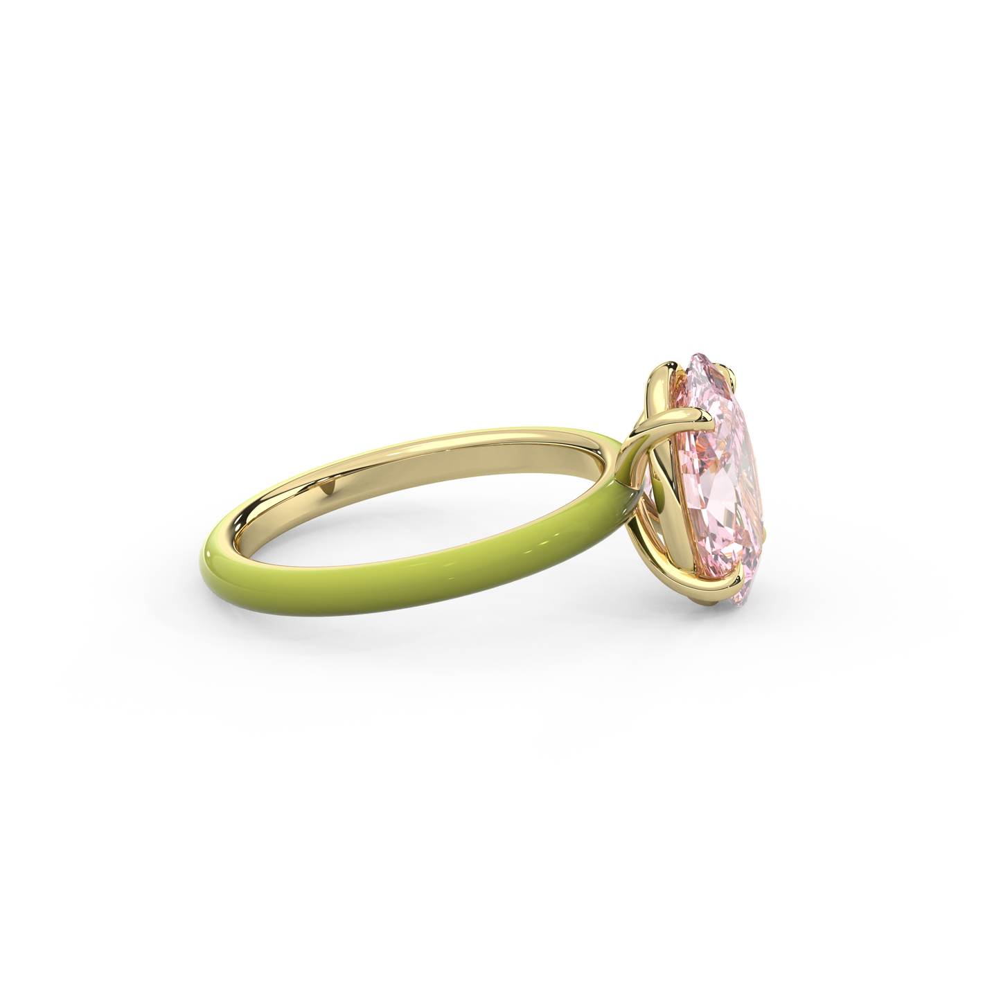 Light Pink Oval Lab Sapphire Ring