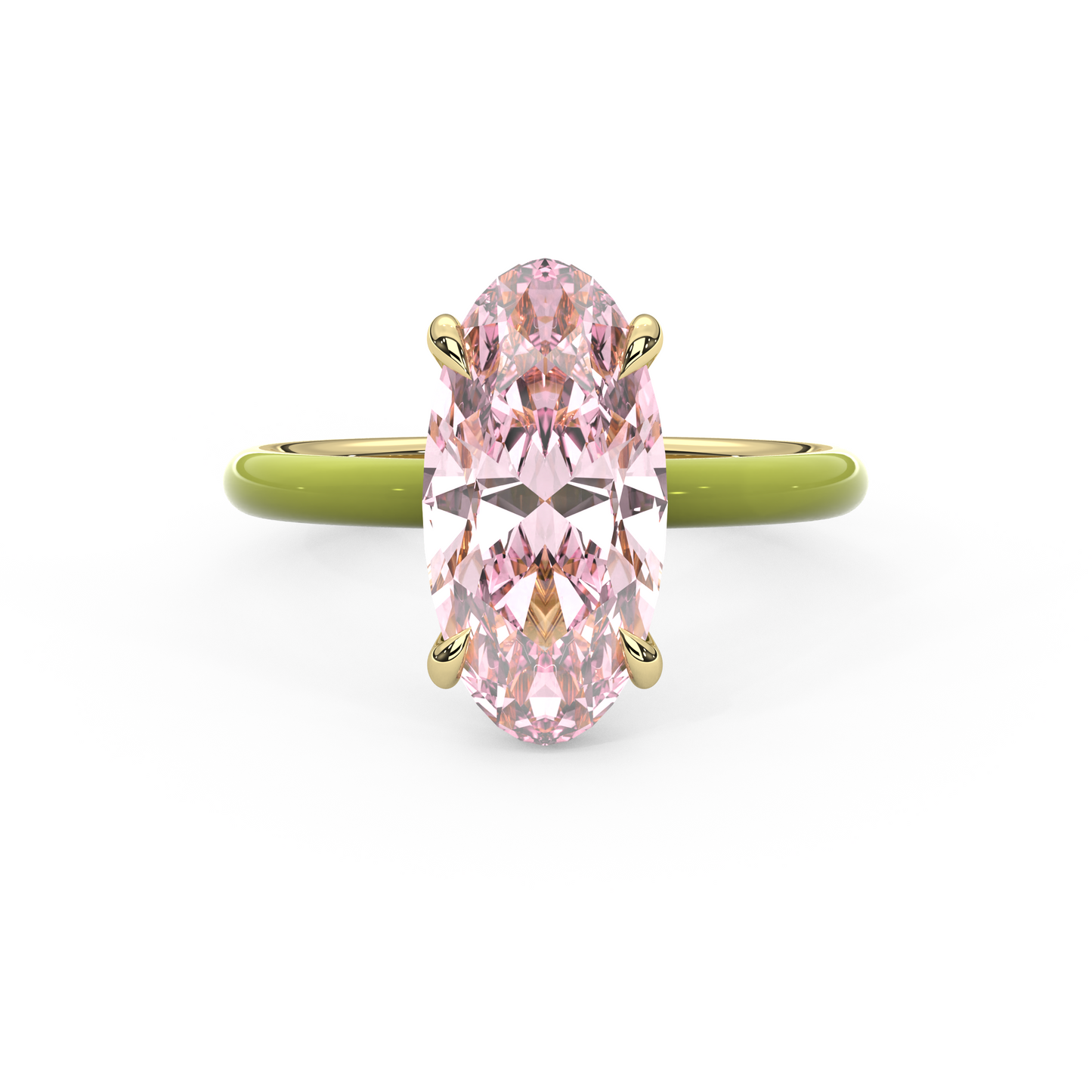 Light Pink Moval Lab Sapphire Ring