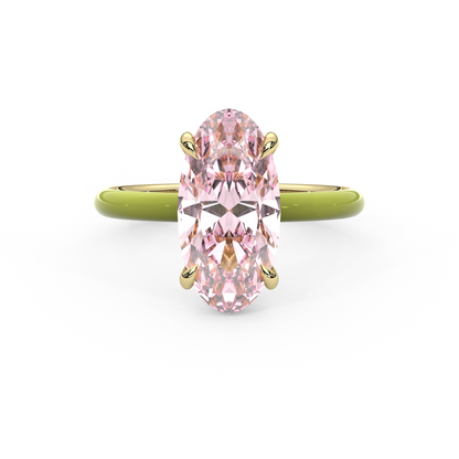 Light Pink Moval Lab Sapphire Ring