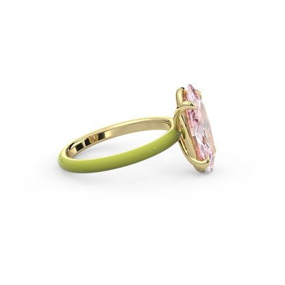 Light Pink Moval Lab Sapphire Ring