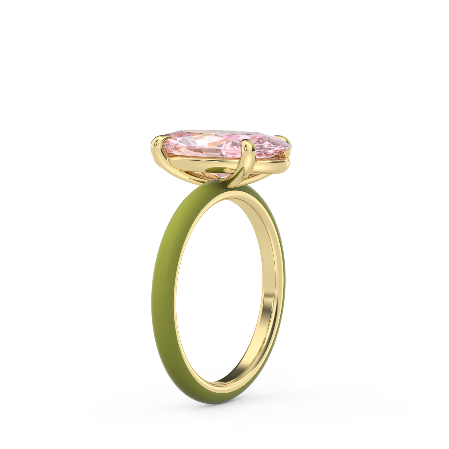 Light Pink Moval Lab Sapphire Ring