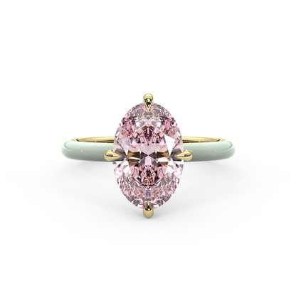 Light Pink Oval Lab Sapphire Ring