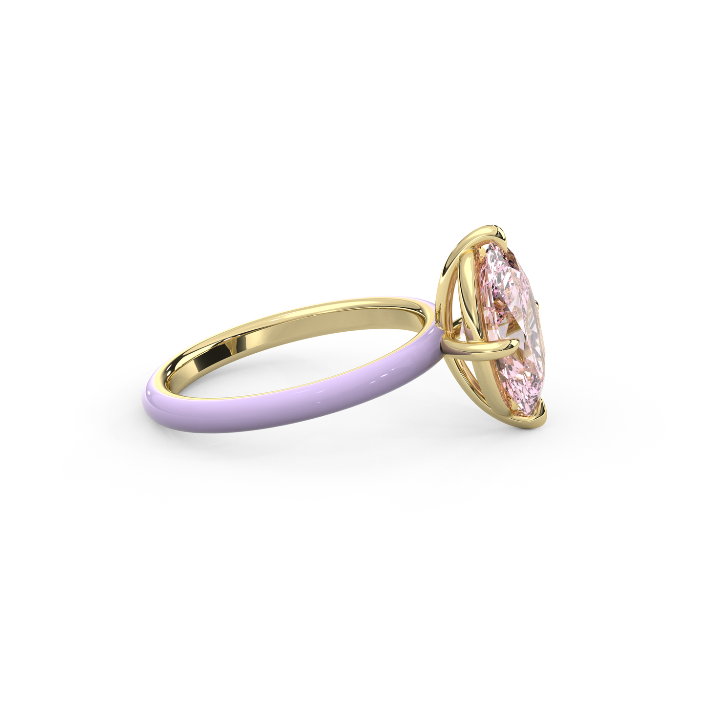 Light Pink Oval Lab Sapphire Ring