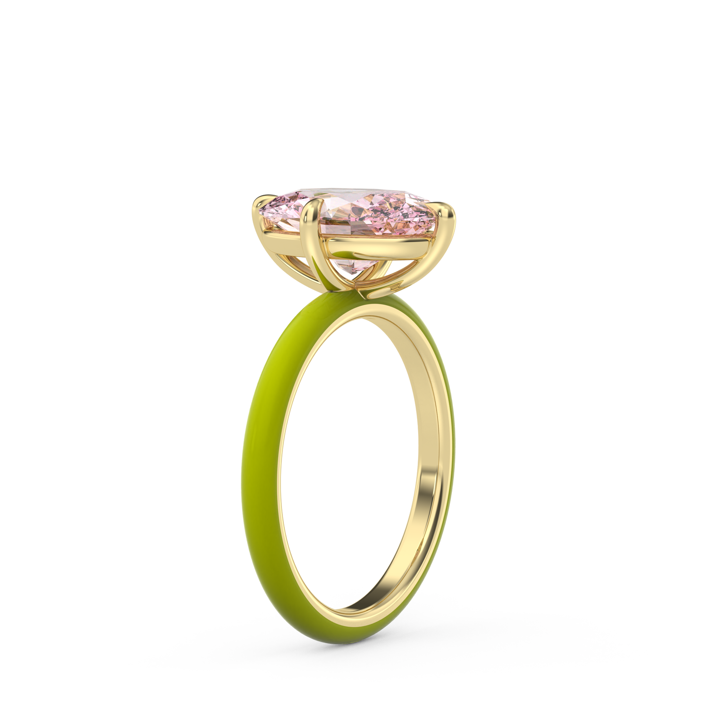 Light Pink Oval Lab Sapphire Ring