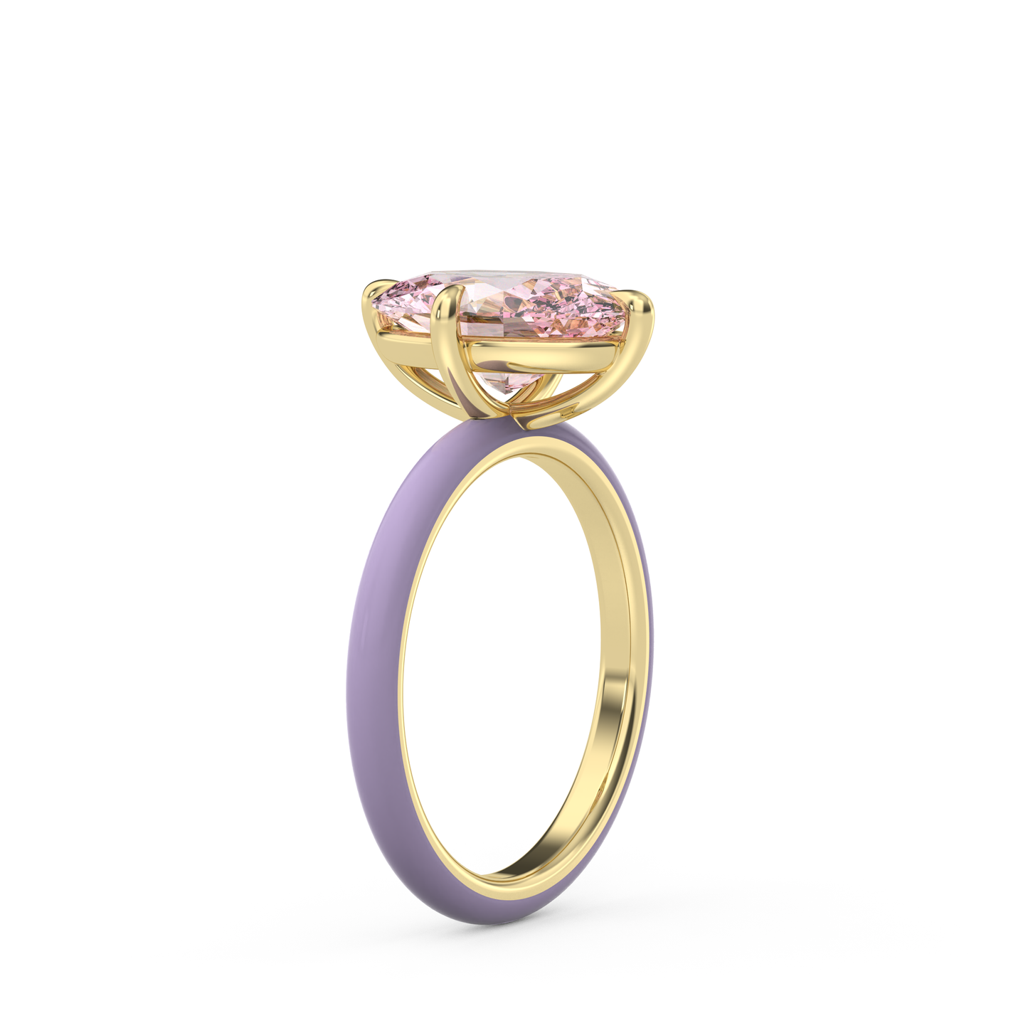 Light Pink Oval Lab Sapphire Ring