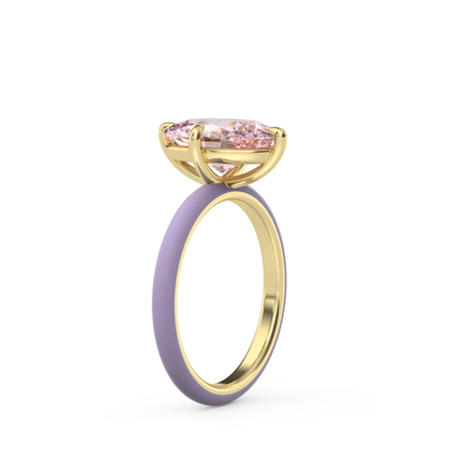 Light Pink Oval Lab Sapphire Ring