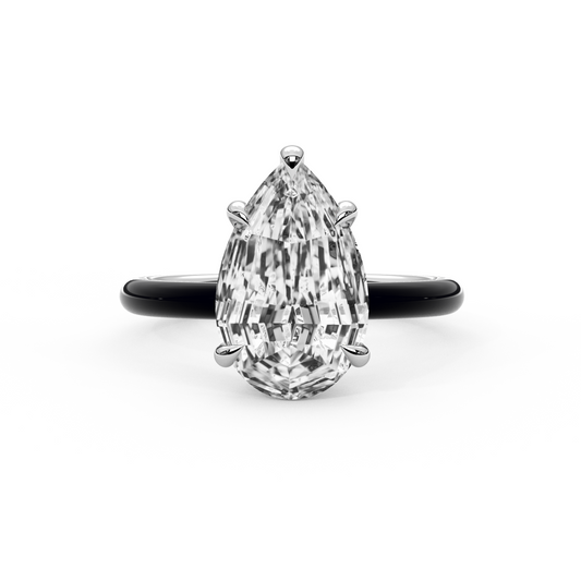 Step Cut Pear Moissanite Ring
