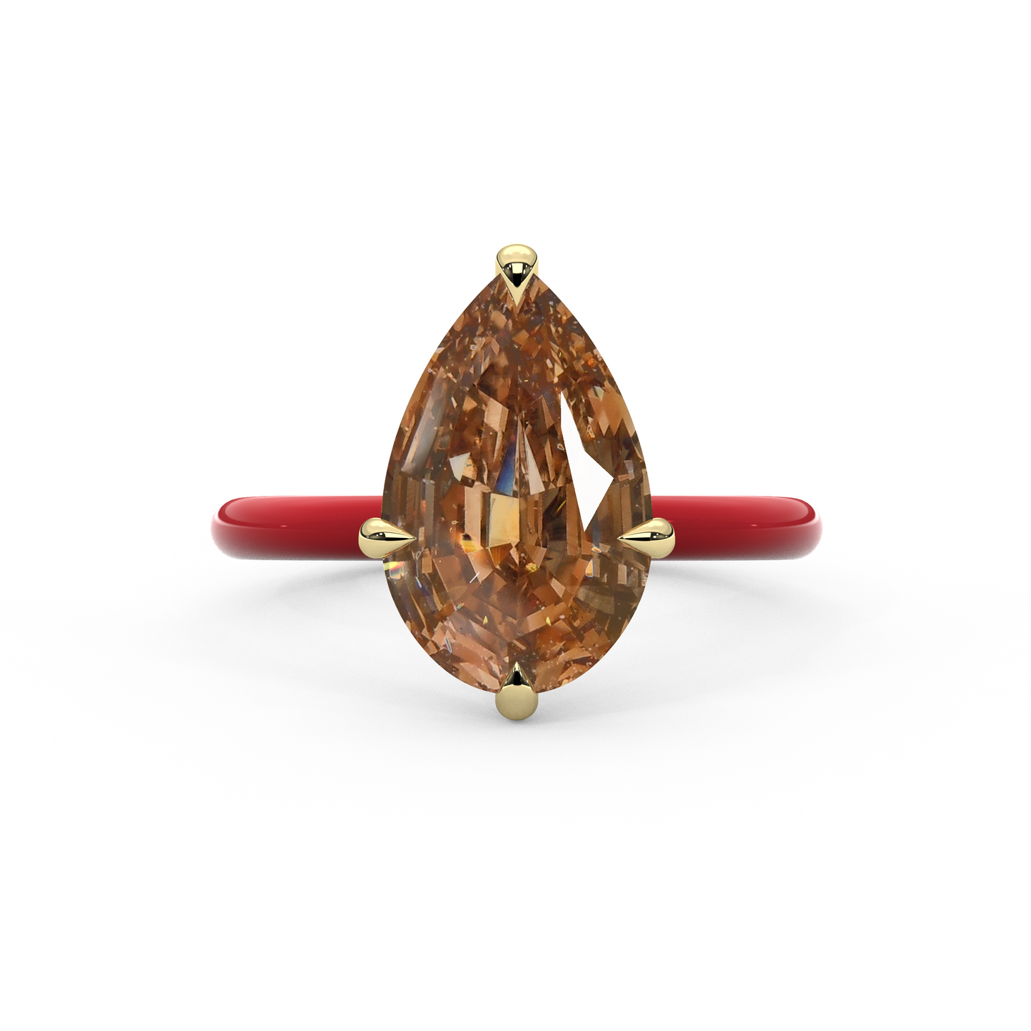 Step Cut Pear Moissanite Ring