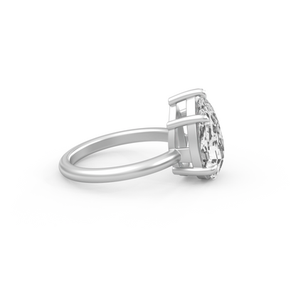 Step Cut Pear Moissanite Ring