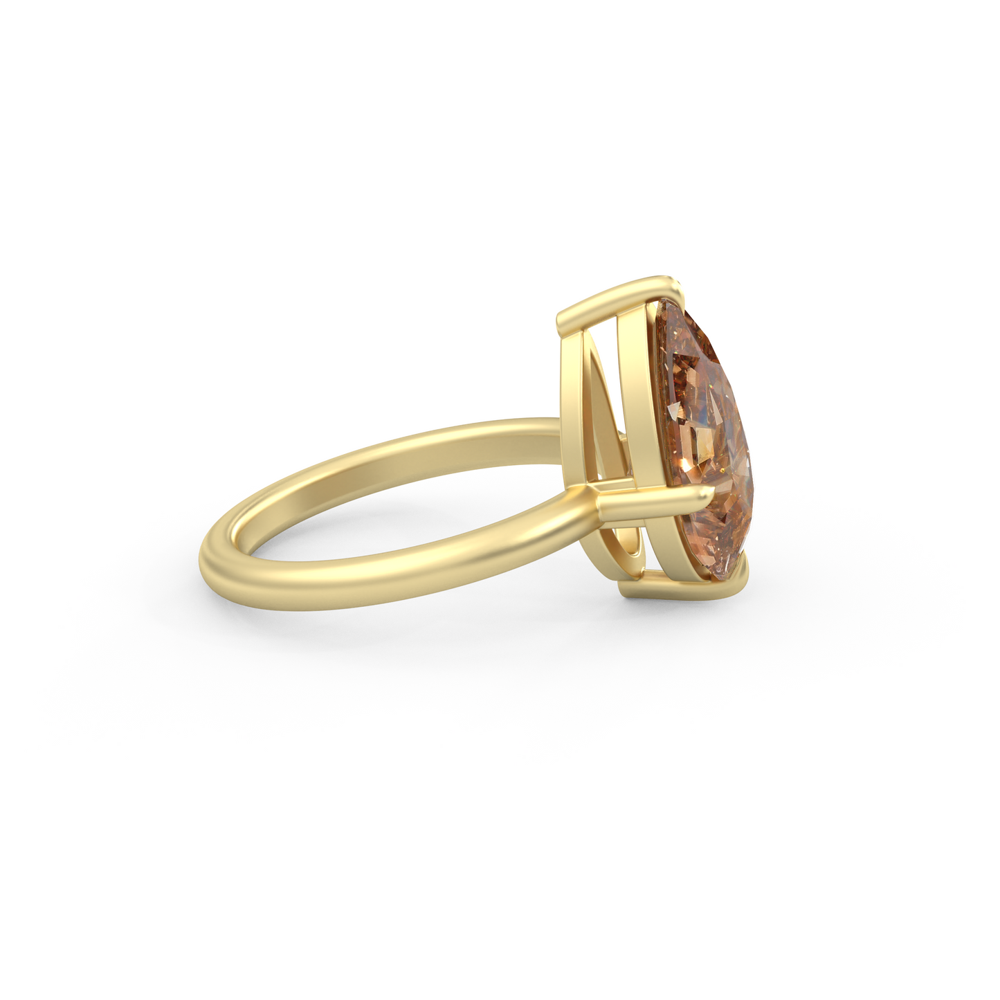 Step Cut Pear Moissanite Ring