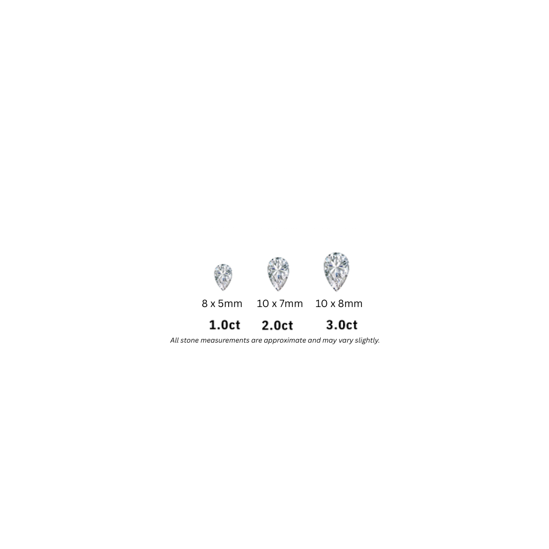 Light Pink Pear Lab Sapphire Ring