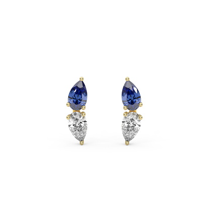 Lab Sapphire + Diamond Katia Earrings