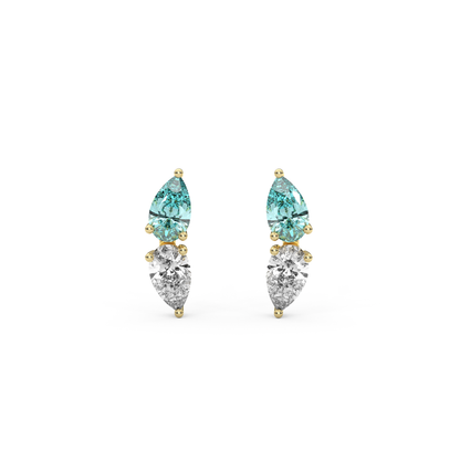 Lab Sapphire + Diamond Katia Earrings