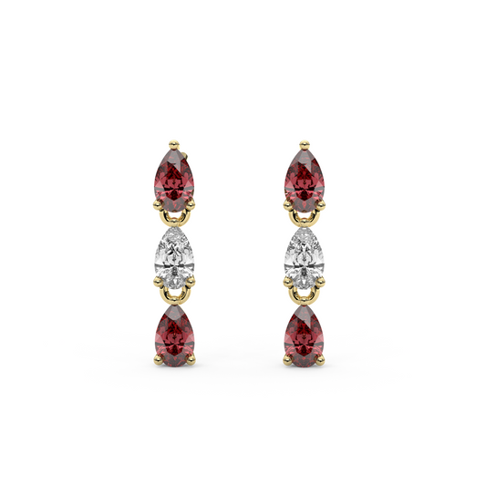 Mini Esme Earrings in Red