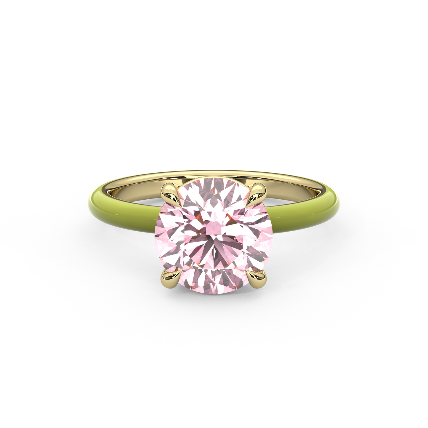 Light Pink Round Lab Sapphire Ring