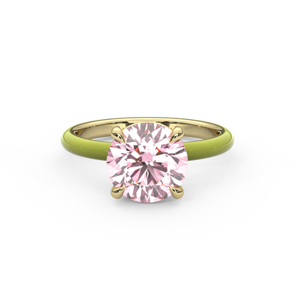 Light Pink Round Lab Sapphire Ring
