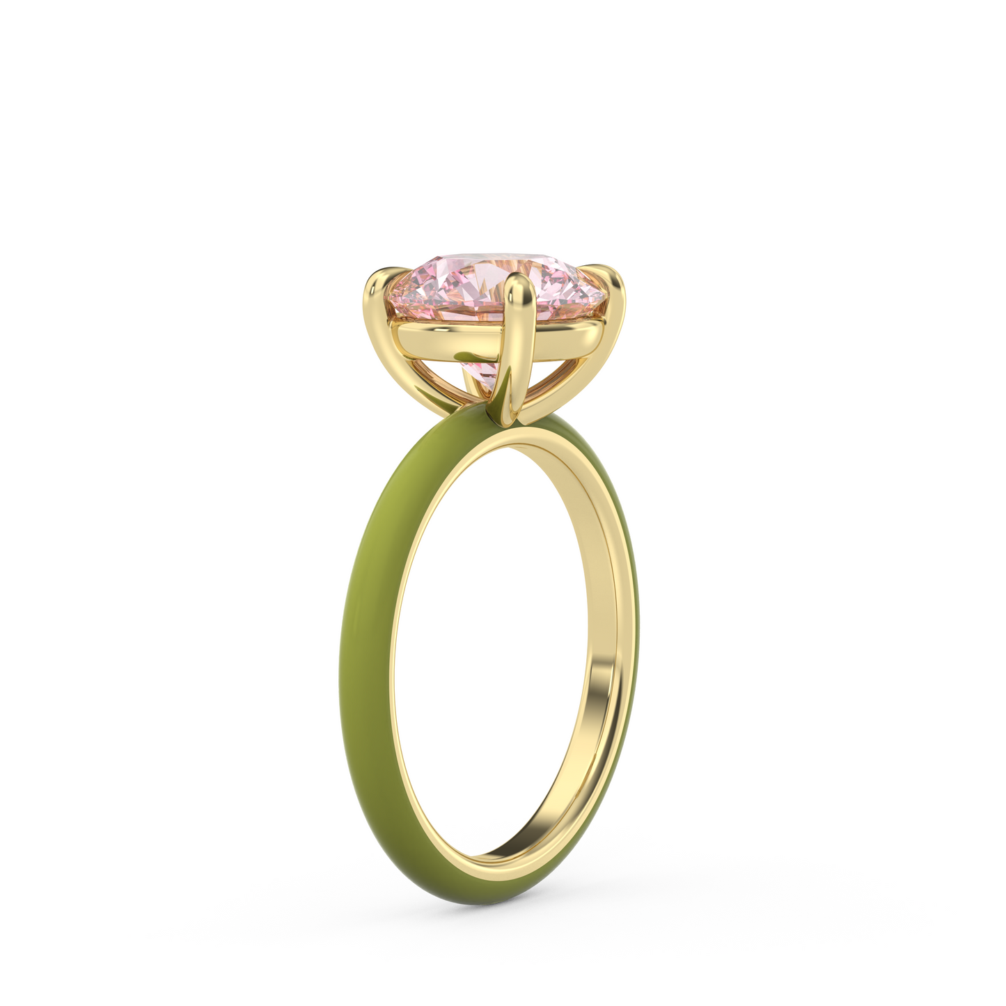 Light Pink Round Lab Sapphire Ring