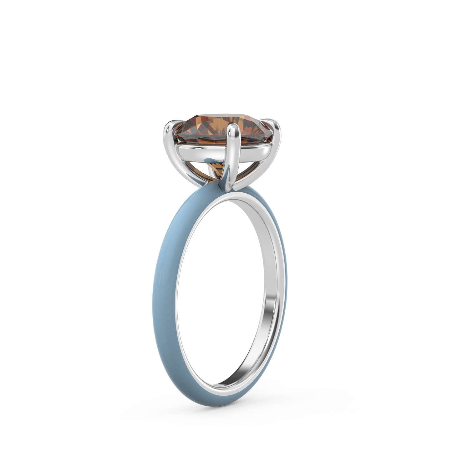 Champagne Round Moissanite Ring