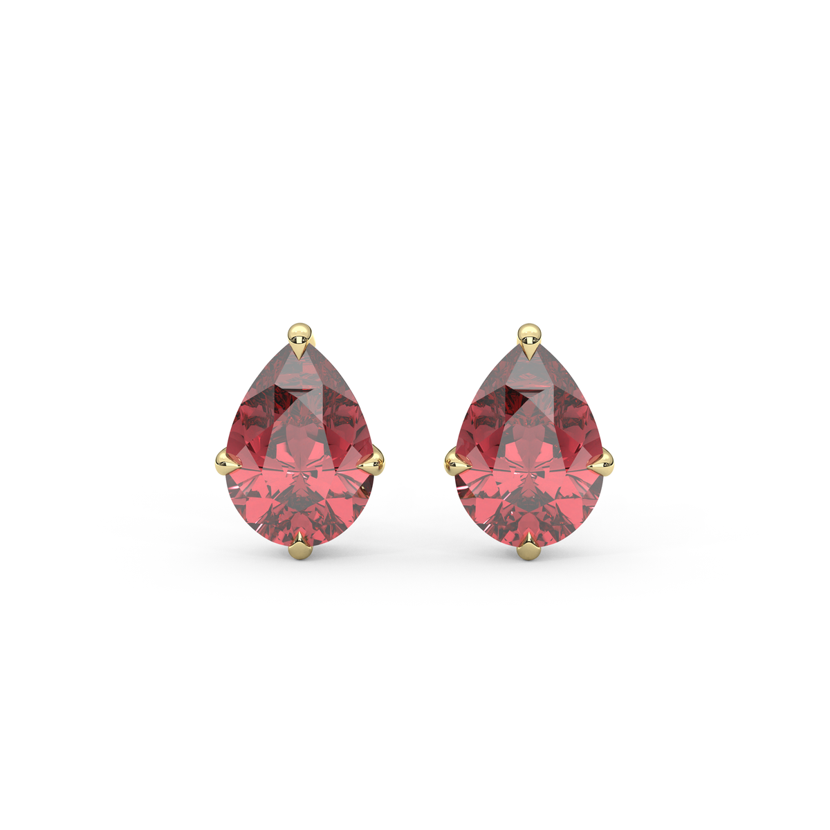 Lily Studs in Ruby Red