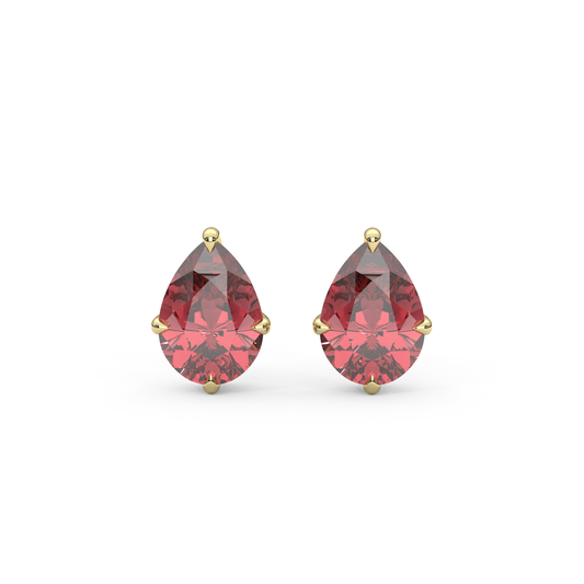 Lily Studs in Ruby Red