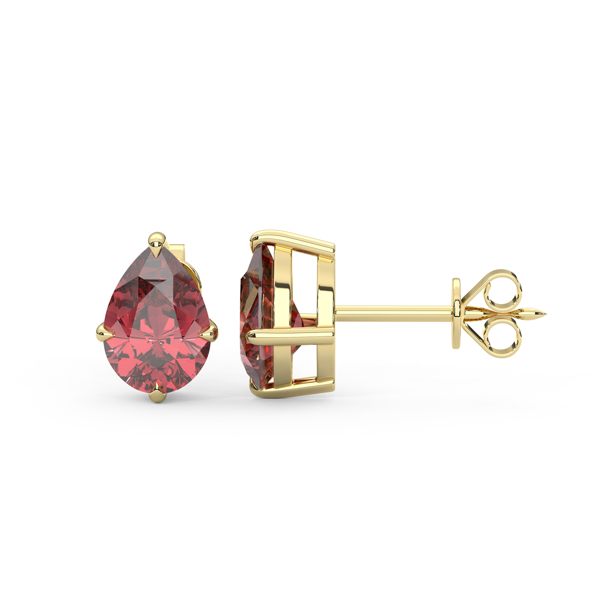 Lily Studs in Ruby Red