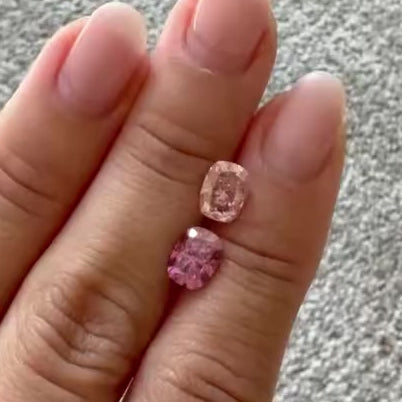 Pink Elongated Cushion Moissanite Enamel Ring